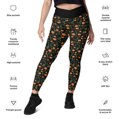 Pumpkin Vine Crossover leggings with Pockets