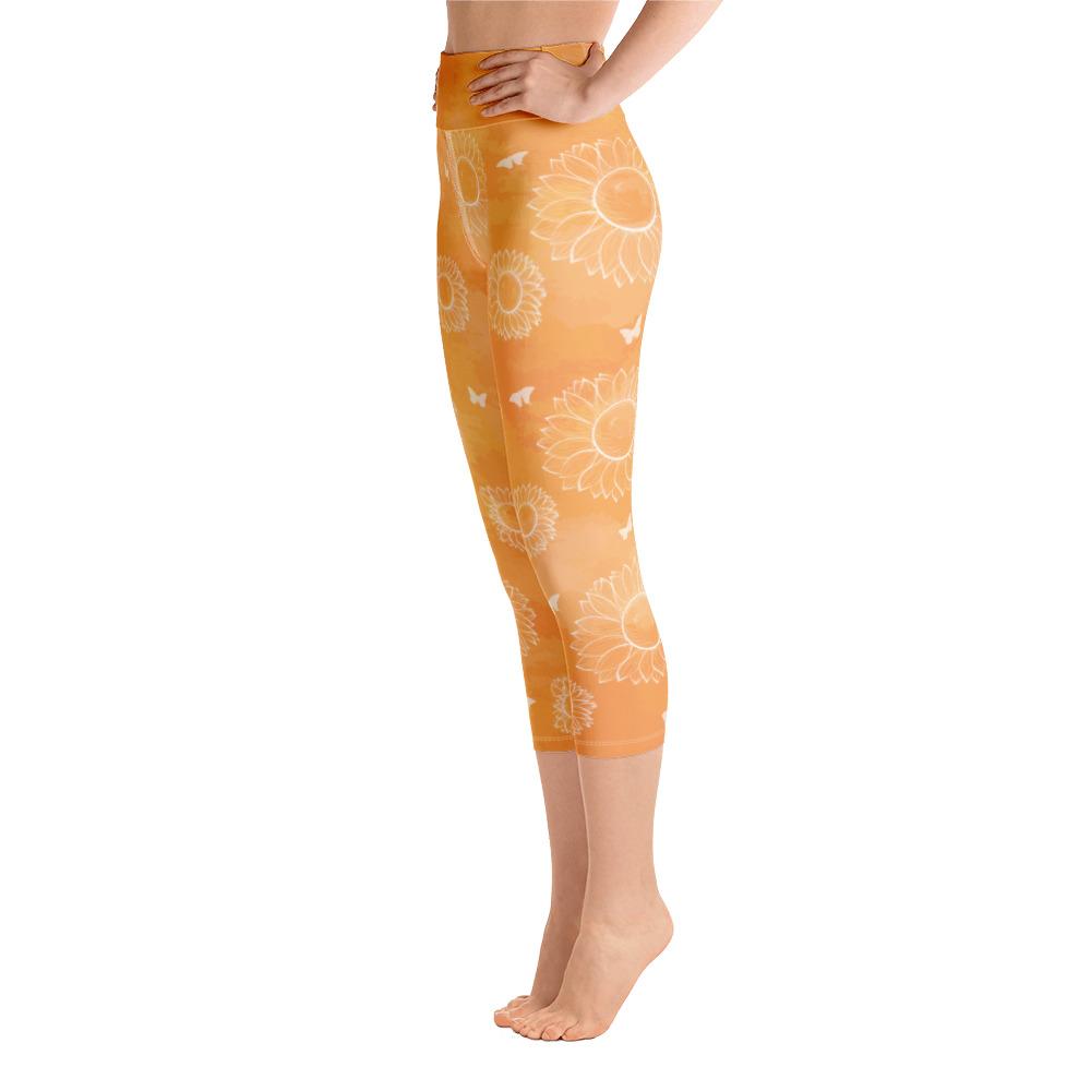 Butterfly and Sunflowers Ombre Leggings