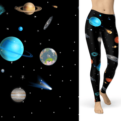 Outer Space Celestial Leggings with Pockets Kids and Adult- Space Pants - Outer Space - Galaxy - Universe - Cosmic - Cosmos