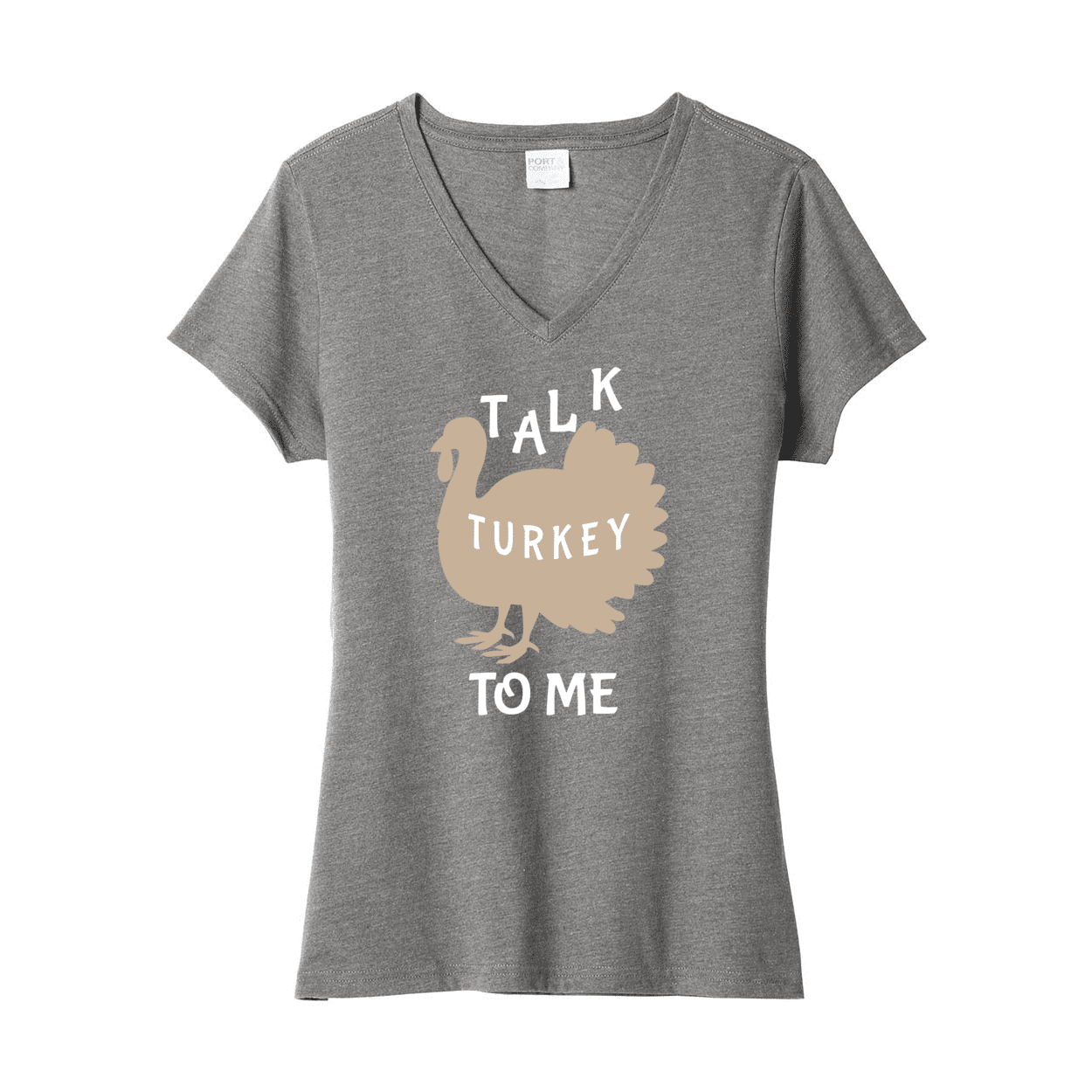 Talk Turkey to Me Ladies Fan V-Neck Tee