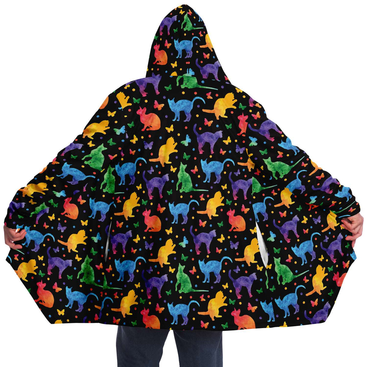 Crazy Neon Cats Cloak - Custom