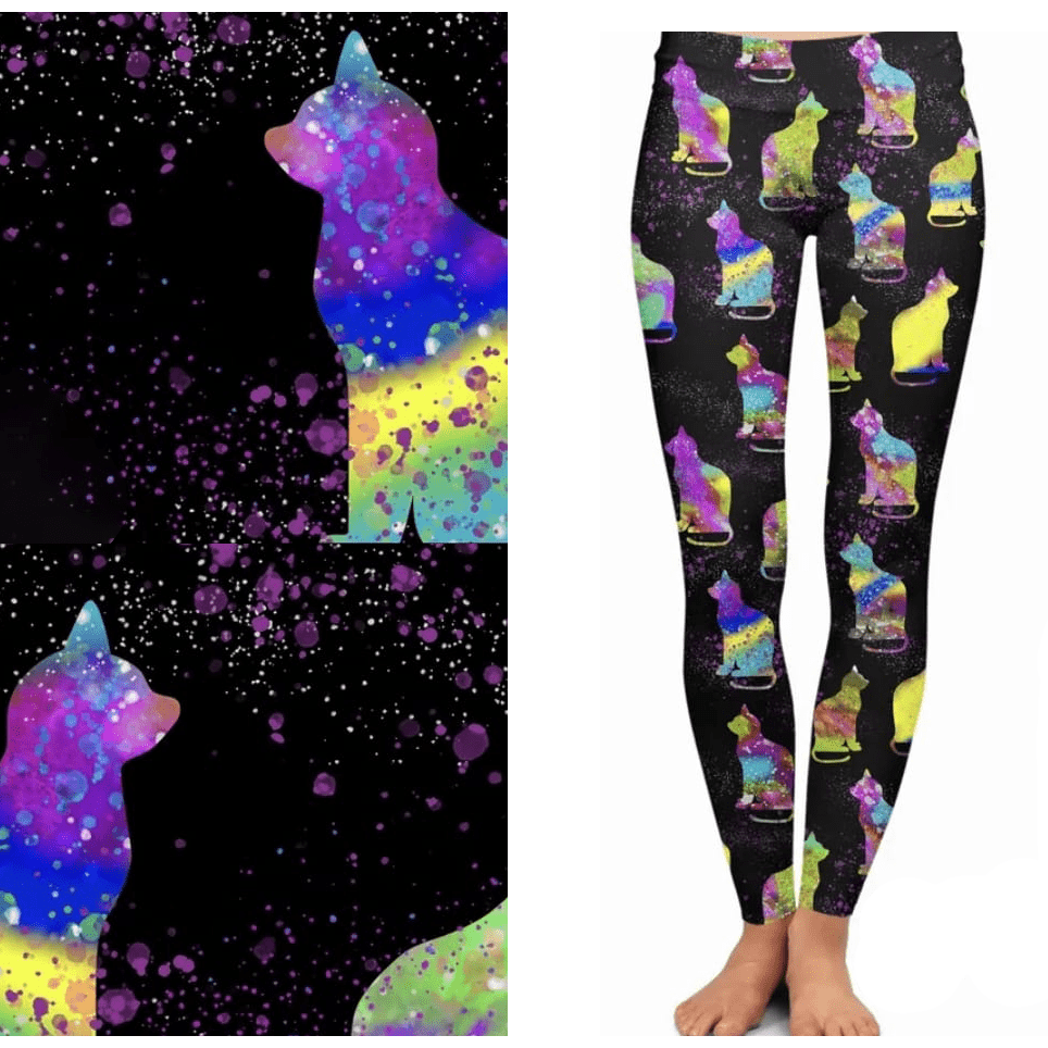 Galaxy Cat Leggings with Pockets