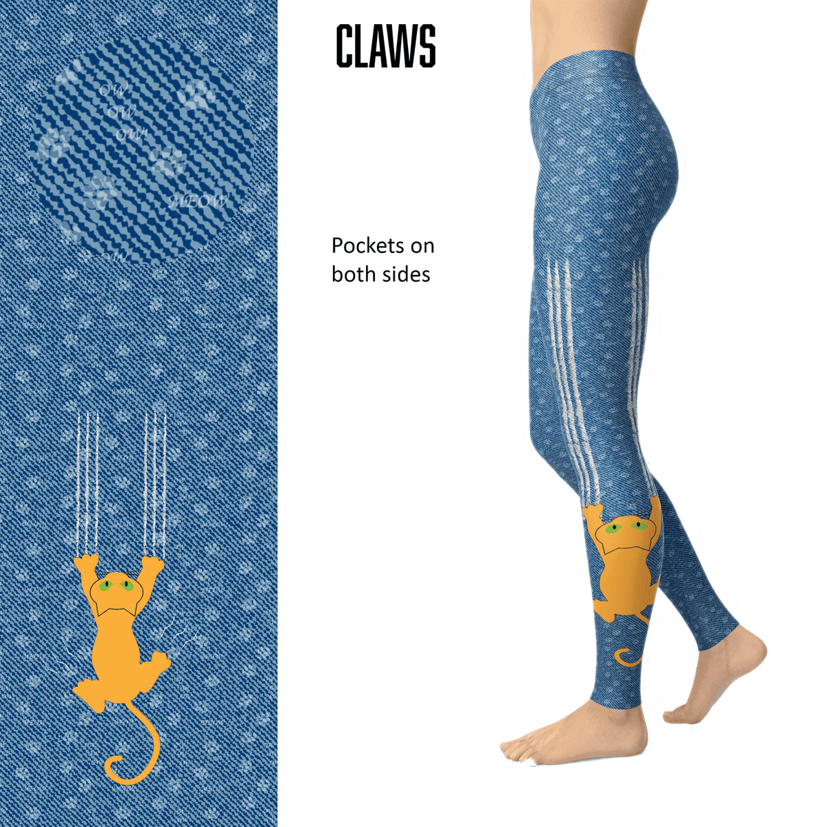 Claws Cat Scratch Leggings and Pockets