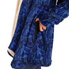 Blue Lighting Hooded Cloak with Pockets - Custom Sewn