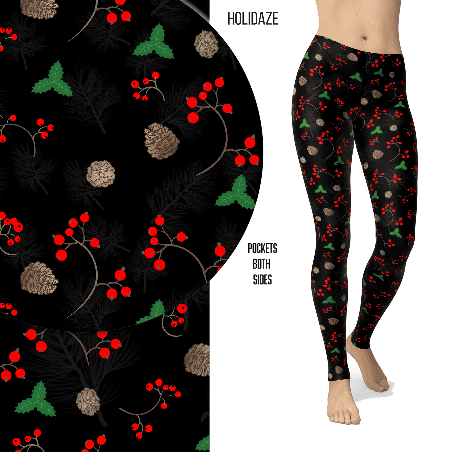 Holidaze Holly Berry Leggings with Pocket