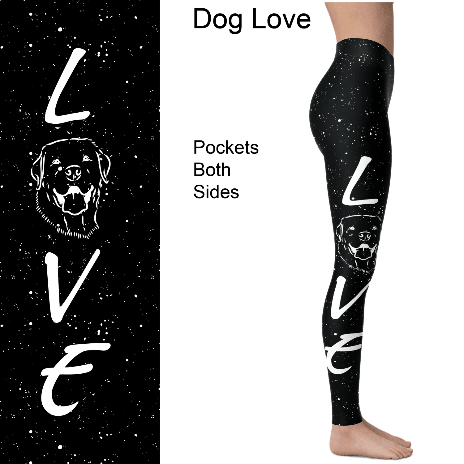 Dog Love Black and White and Pockets