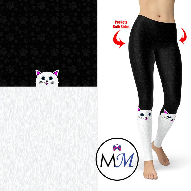 Cat Leggings Sock Style with Pockets