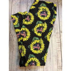 Jeeper American Sunflower Capri Leggings Off Road 4x4 Jeeper High Waist Jeepers with Pockets - Ready to Ship