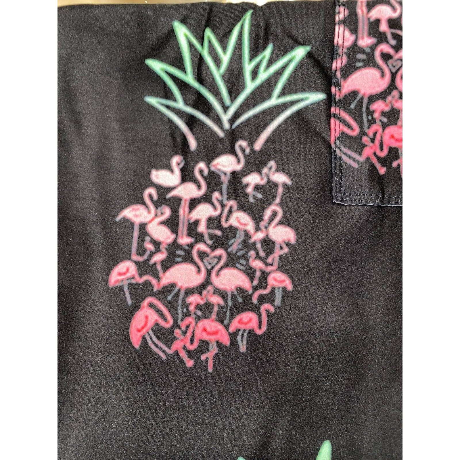 Pink Flamingo Pineapple Tropical Leggings in with Pockets