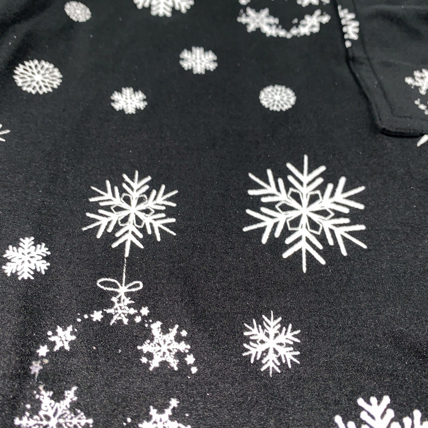 Christmas Snowflake Leggings Black White Leggings with Pockets