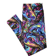 Color Wave Marble Leggings with Pockets Ready to Ship