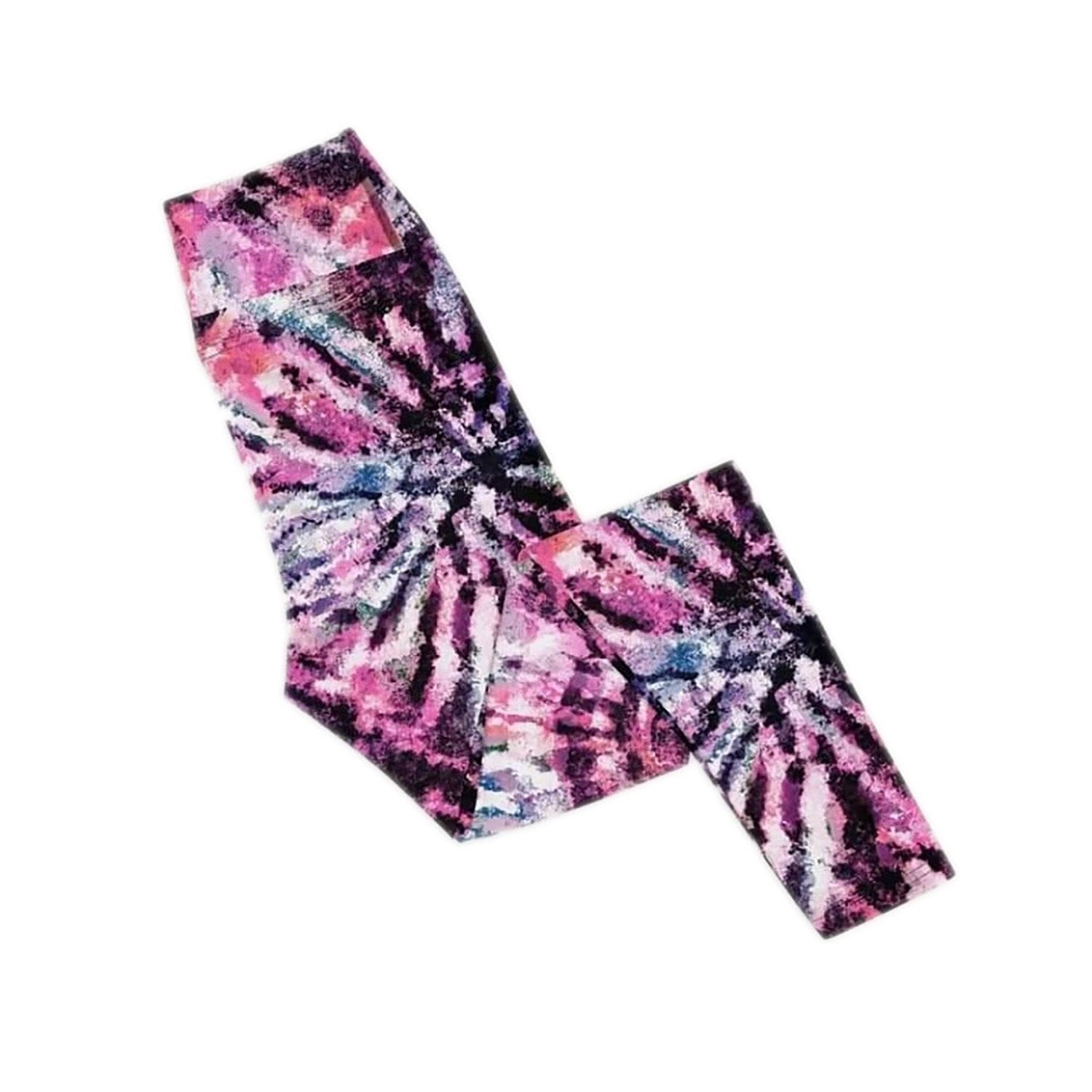 Pink Black Tie Dye Wave Marble Leggings