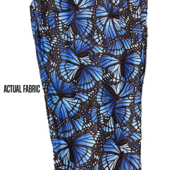Butterfly Leggings Blue Butterfly Leggings with Pocket  - Ready  to Ship Blue-spotted Charaxes