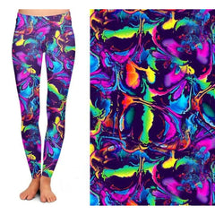 Color Twist Marble Leggings with Pockets Ready to Ship