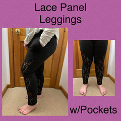 Black Leggings with Lace Full with Pocket