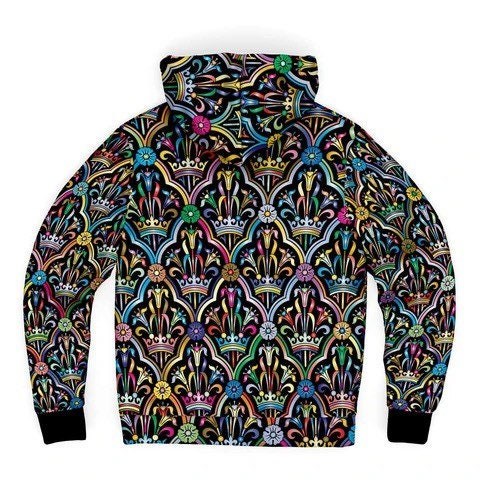 Stained Glass Sherpa Hoodie Zip up Jacket