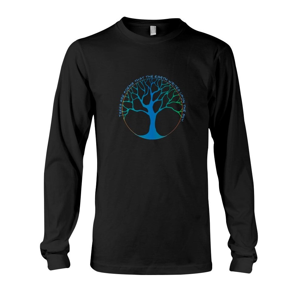 Sky Tree Graphic Tee Gray or Black, Short or Long Sleeve