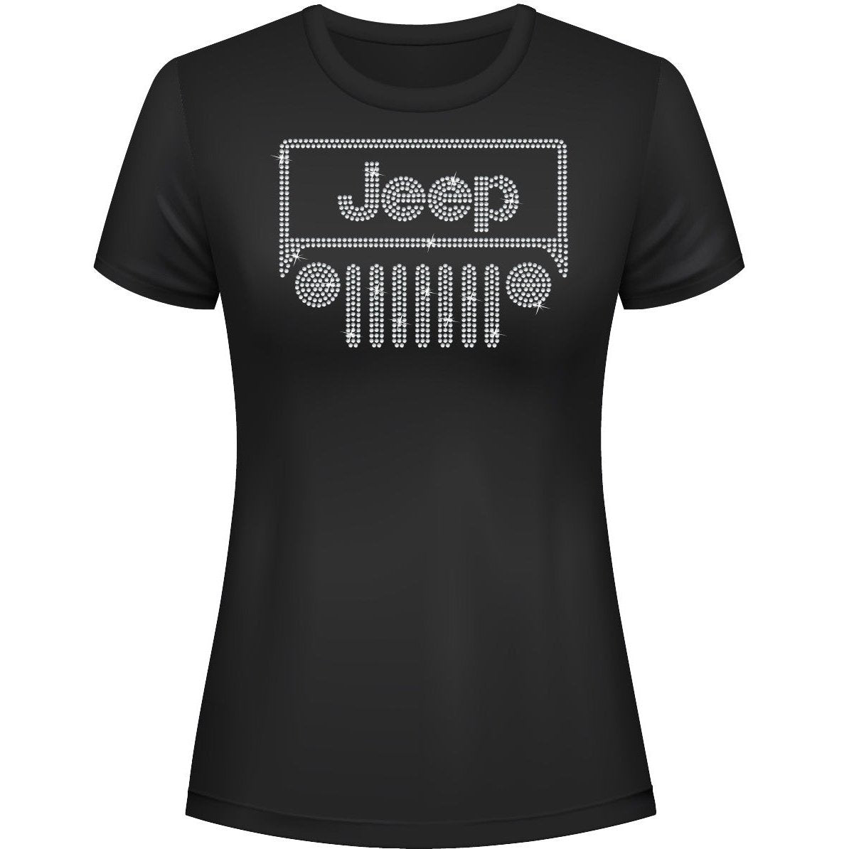 Jeeper Front Rhinestone Tee Short or Long  Sleeve