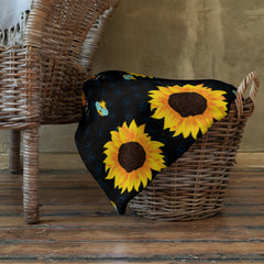 Sunflower and Bumblebee Throw Blanket